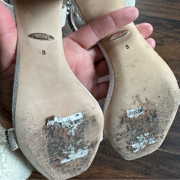 Badgley Mishka Tasmine Tall Evening Ankle Strap Rhinestone Sandals - Picture 4 of 6